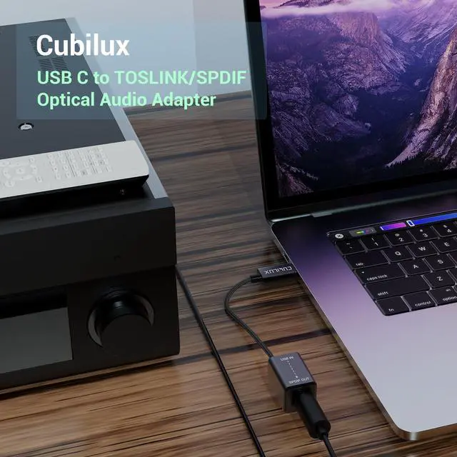 Alt view image 3 of 7 - USB C to SPDIF Transmitter, Unidirectional Type C to Optical Audio Output Adapter with 192KHz/24bit DAC for MacBook Pro/Air, Laptop, Computer