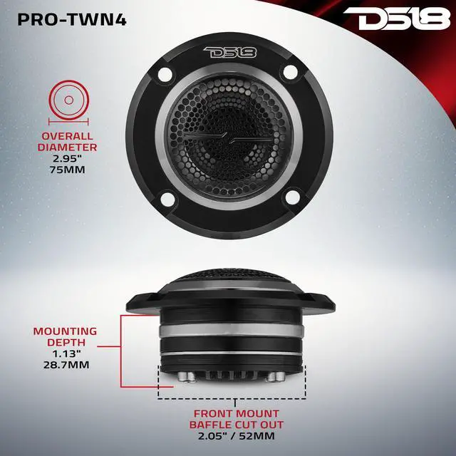 Alt view image 5 of 7 - Audio PROTWN4 PRO 1-in Vc Pen High Compression Neodymium Hybrid Driver/Tweeter 280 Watts 4-Ohm