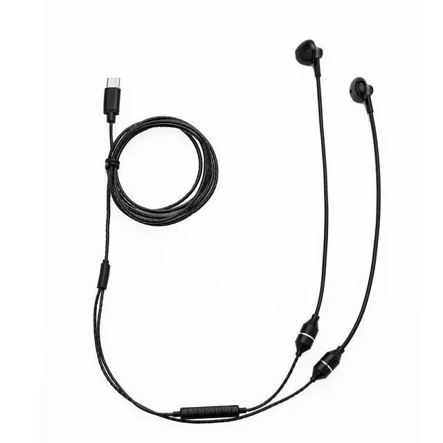 Alt view image 7 of 7 - Wired Air Tube Anti-Radiation Headphones with Microphone, USB-C Plug, Radiation-Free Safe Earbuds for iPhone 15/16/17 Series, Android Phones& All USB-C Devices. (Black)