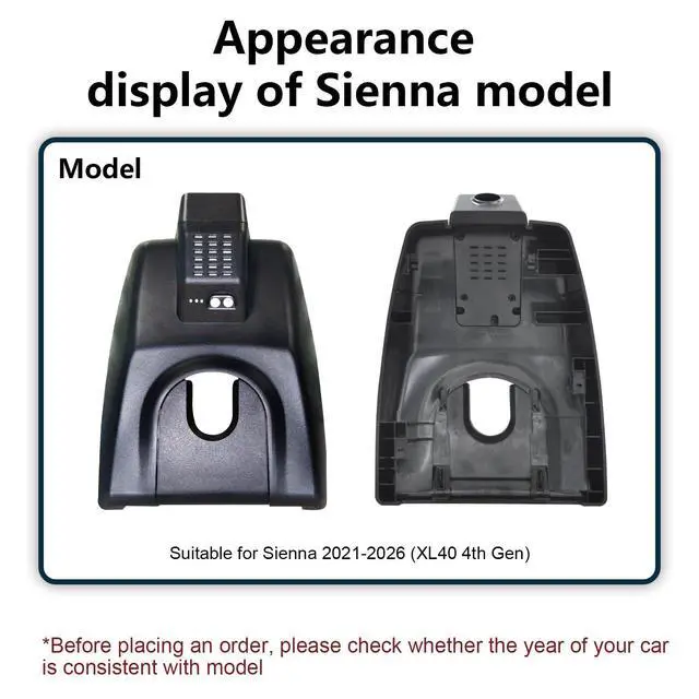 Alt view image 2 of 7 - 4K Dash Cam for Toyota Sienna Gen4 XL40 2021-2026 | LE Limited XLE Platinum XSE etc, Integrated OEM Look, UHD 2160P Video, App & WiFi, GPS, 64GB Card