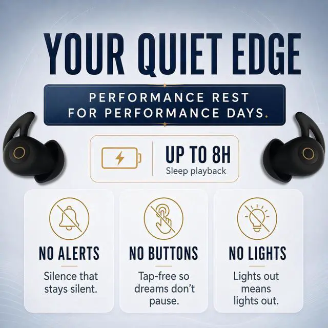 Alt view image 2 of 7 - Sleep Earbuds Ultra-Thin Invisible Headphones for Side Sleepers, 8-Hour Battery(24h w/Case) No Buttons, No Lights, No Alerts, Noise Blocking, Bluetooth, Gift for Him & Her, Mom & Dad - 2nd Gen