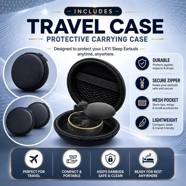 Alt view image 6 of 7 - Sleep Earbuds Ultra-Thin Invisible Headphones for Side Sleepers, 8-Hour Battery(24h w/Case) No Buttons, No Lights, No Alerts, Noise Blocking, Bluetooth, Gift for Him & Her, Mom & Dad - 2nd Gen