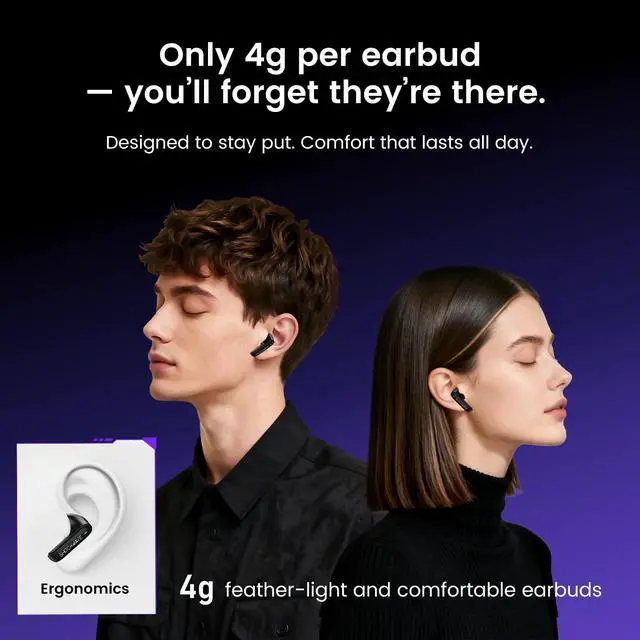 Alt view image 5 of 6 - Megatron Official Bluetooth 5.4 Headphones, Wireless Earbuds with ENC Noise Cancelling Mic | Durable Alloy Earbud Case | Immersive Soundfor Gaming & Commute | Black