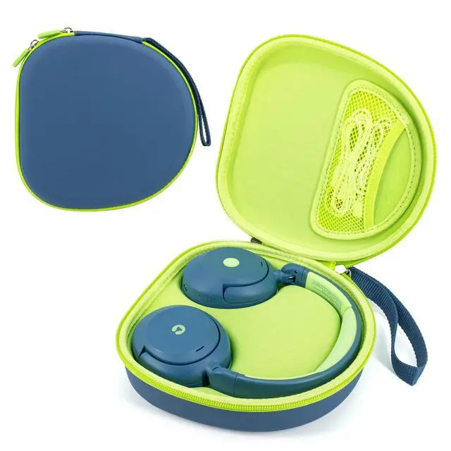 Main image of Hard Headphone Case for ICLEVER BTH 20, with Mesh Pocket & Handle Strap | Portable Carrying Storage Case for Foldable Headphones,Travel & Home Use, Blue