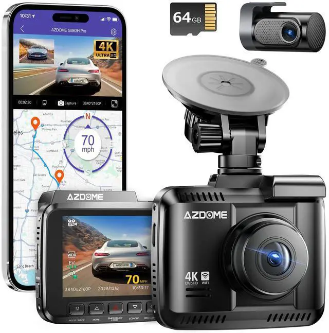 Main image of GS63H Pro 2CH Dash Cam 4K with Super Night Vision & ADAS 24H Parking Mode - 4K Dual Dash Cam - Built-in WiFi - GPS Tracking - Collision Detection - Multiple Parking Modes