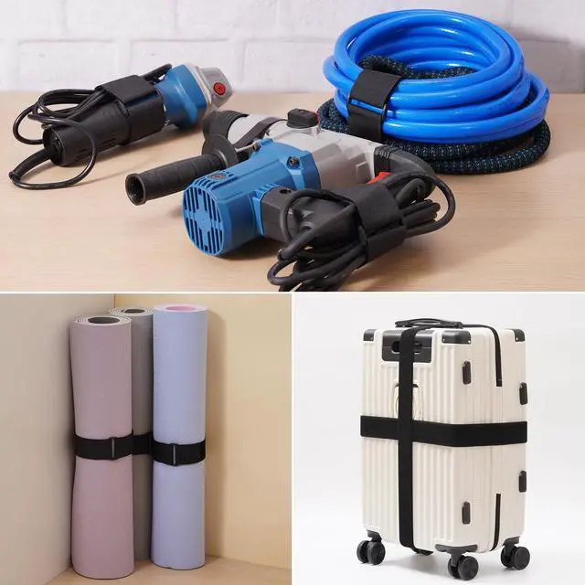 Alt view image 3 of 6 - 2''x 16Ft Heavy Duty Hook and Loop Straps with 15 Buckles Adjustable, Cut-to-Length, Reusable Cinch Straps for Securing Cables, Hoses, Pipes, and More