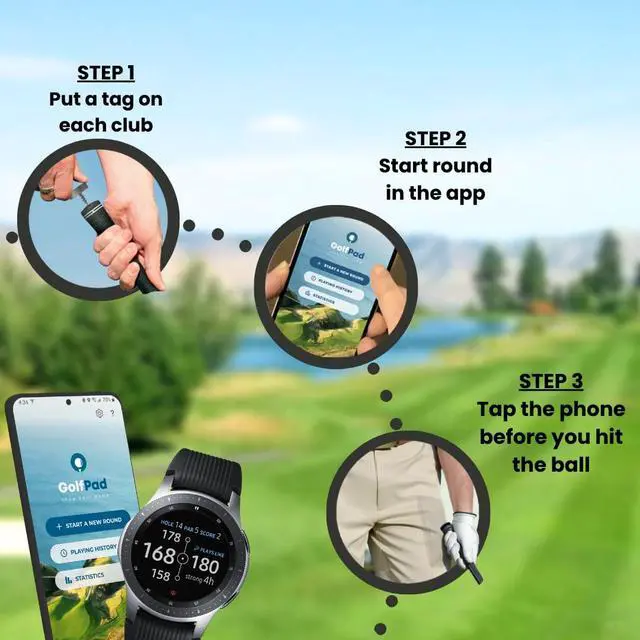 Alt view image 6 of 7 - Real-Time Golf Tracking and Game Analysis System | Automatic Shot Tracking, No Charging Required, Works with iPhone and Android, Full Game Statistics, NFC Tag Technology