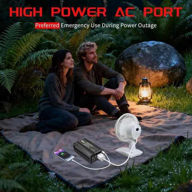 Alt view image 5 of 7 - 300W Power Inverter Compatible with Craftsman, DC 20V to AC 110-120V Battery Inverter, Portable Battery Adapter Charger Converter with 3 USB & 1 Type-C & 2 AC Outlet for Outdoor,Emergency(Tool Only)