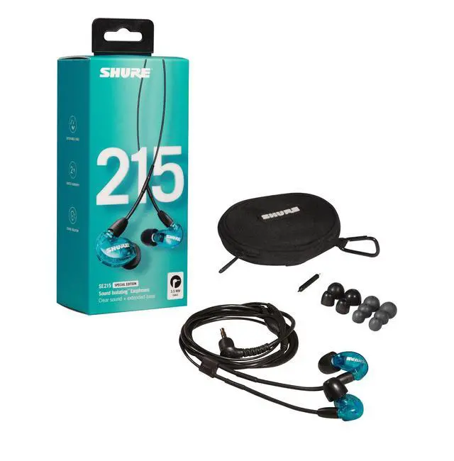 Alt view image 2 of 6 - SE215SPE Sound Isolating Wired Earphones - Blue | Special-edition in-ear monitors with extended bass, single dynamic driver and a secure sound-isolating fit