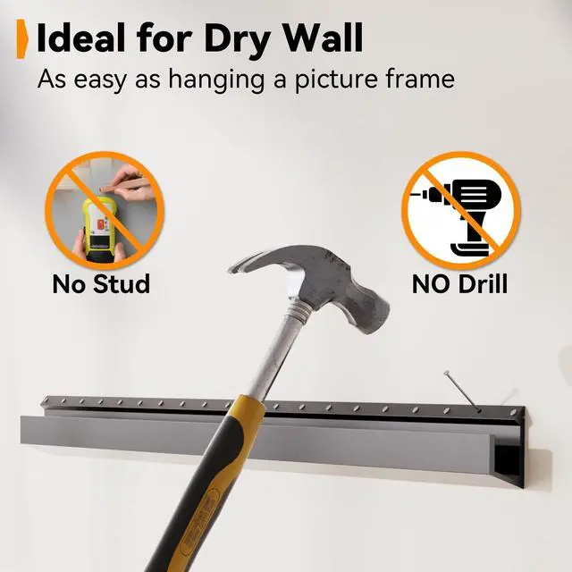 Alt view image 5 of 6 - No Stud TV Wall Mount, Studless Drywall TV Mount for 22-55 inch TVs, Low Profile Tv Hanger Max Load 100 lb, No Drill, No Anchors, Easy Install with All Hardware Included