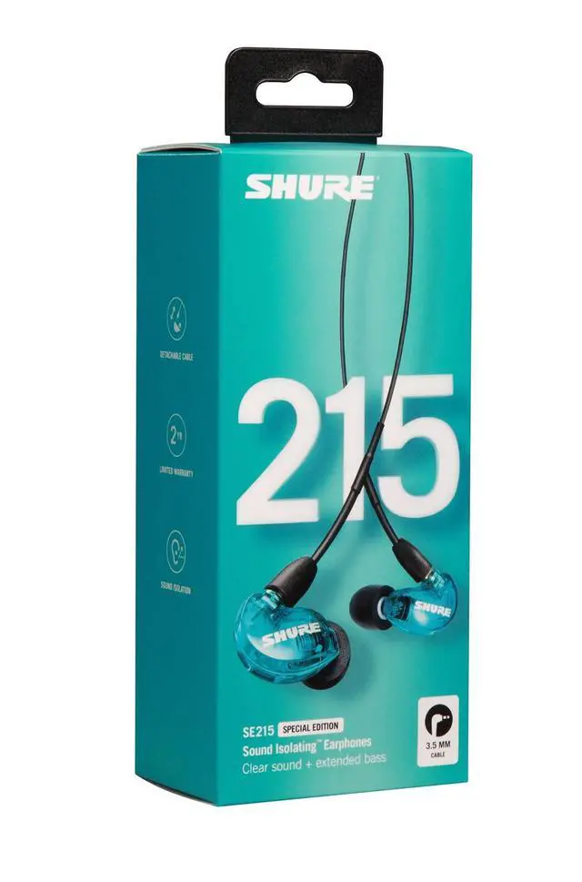 Alt view image 6 of 6 - SE215SPE Sound Isolating Wired Earphones - Blue | Special-edition in-ear monitors with extended bass, single dynamic driver and a secure sound-isolating fit