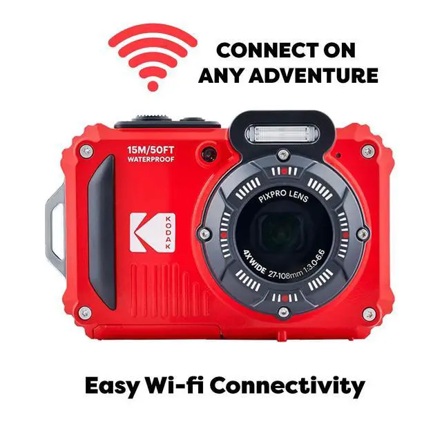 Alt view image 2 of 7 - PIXPRO WPZ2 Rugged Waterproof Shockproof Digital Camera 16MP 4X Optical Zoom 1080P Full HD Video, 2.7" LCD (Red) Bundle with Camera Case, SanDisk 32GB microSDHC Card (4 Items)