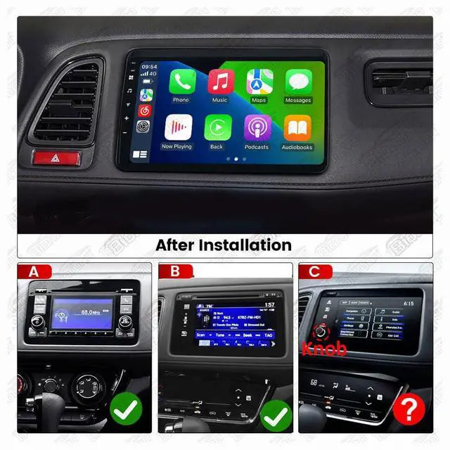 Alt view image 2 of 7 - Android Stereo for Honda Vezel HR-V HRV 2013-2022, 9" Wireless Wired Car-Play Android Auto GPS Navigation IPS Touch Screen Blue-Tooth FM RDS Head Unit, 2GB RAM 64GB ROM