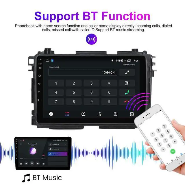 Alt view image 6 of 7 - Android Stereo for Honda Vezel HR-V HRV 2013-2022, 9" Wireless Wired Car-Play Android Auto GPS Navigation IPS Touch Screen Blue-Tooth FM RDS Head Unit, 2GB RAM 64GB ROM
