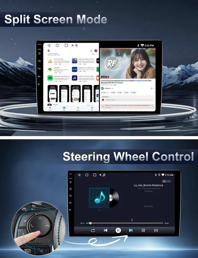 Alt view image 7 of 7 - 64G Android Upgrade Car Radio for Ford F150 2009-2012, 9" Touch Screen 1280 * 800 Wireless Carplay/Android Auto/1080P AHD Backup Camera/AM & FM Radio/5G WiFi/GPS/Bluetooth