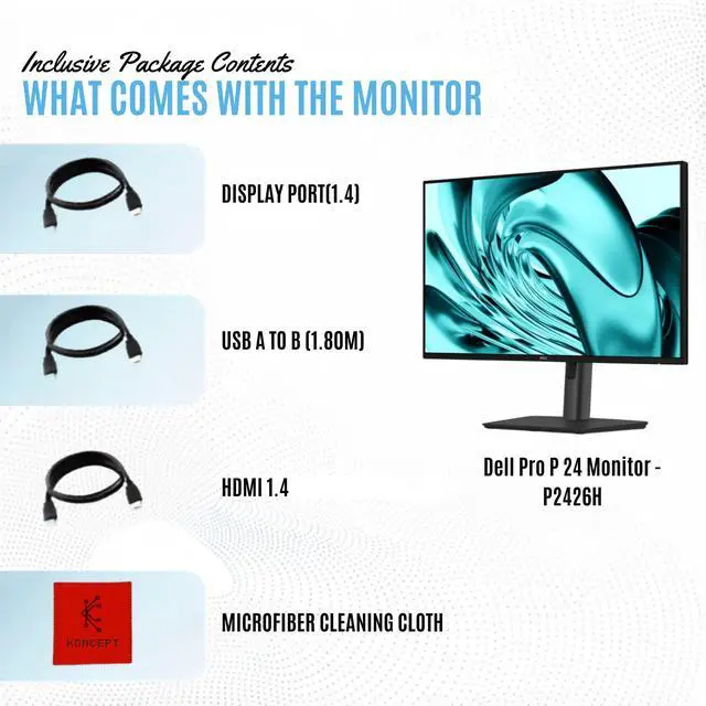 Alt view image 2 of 7 - Dell Pro P P2426H 24" FHD 120Hz Business Monitor, USB-C, HDMI, DisplayPort | Anti-Glare 24" (1920×1080) Monitor, Adaptive-Sync, VESA Mount, Dual Front USB-C, Eye Comfort Tech, Slim Bezels, Easy Setup