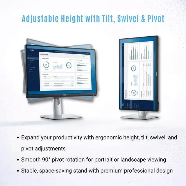 Alt view image 5 of 7 - Dell Pro P P2426H 24" FHD 120Hz Business Monitor, USB-C, HDMI, DisplayPort | Anti-Glare 24" (1920×1080) Monitor, Adaptive-Sync, VESA Mount, Dual Front USB-C, Eye Comfort Tech, Slim Bezels, Easy Setup
