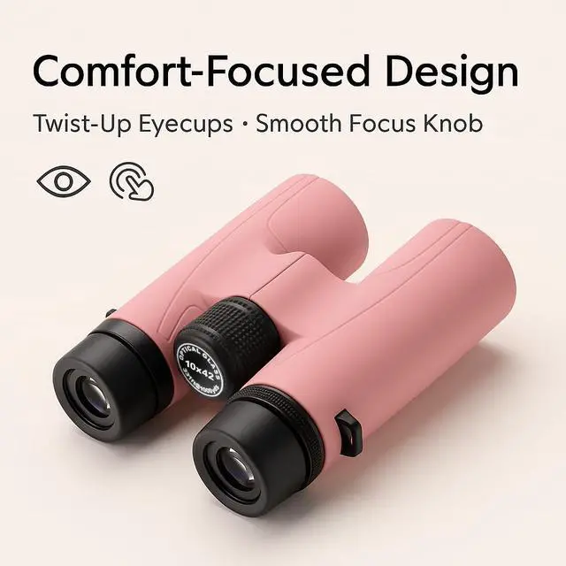 Alt view image 5 of 7 - Crush 10x42 Binoculars Lightweight, Compact & Shockproof Design in Bright Colors for Hiking, Travel, Concerts, Sports, Great Gift Idea Case & Strap Included
