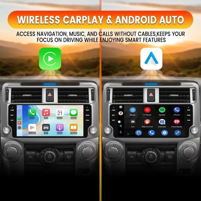 Alt view image 3 of 6 - Android Radio for Toyota 4Runner 2010-2023 10.33-inch Touchscreen | Android 4Runner Radio Head Unit, Wireless CarPlay & Android Auto, DSP, GPS Navigation, Bluetooth, WiFi, FM AM, Silver