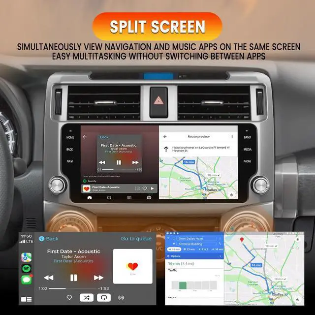 Alt view image 5 of 6 - Android Radio for Toyota 4Runner 2010-2023 10.33-inch Touchscreen | Android 4Runner Radio Head Unit, Wireless CarPlay & Android Auto, DSP, GPS Navigation, Bluetooth, WiFi, FM AM, Silver