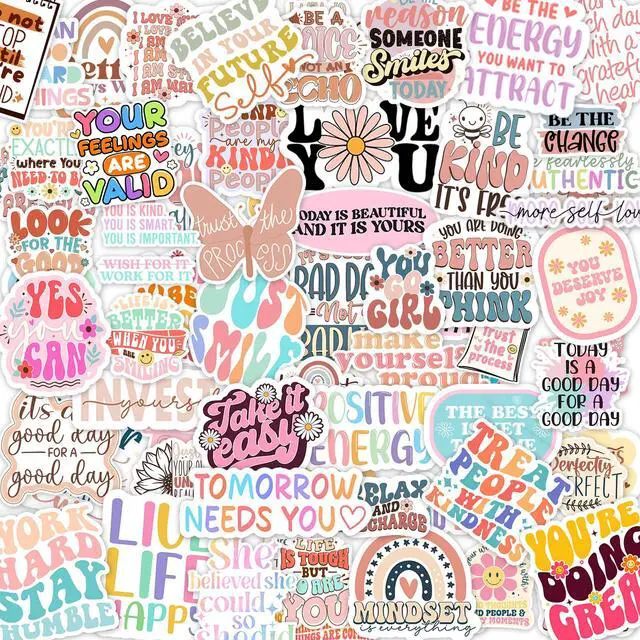Main image of 300PCS Motivational & Affirmation Stickers by Holographic Pack for Vision Board, Inspirational Decals for Water Bottles, Laptops, Planners, Journals, Scrapbooks & Teachers