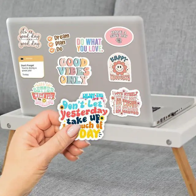Alt view image 6 of 7 - 300PCS Motivational & Affirmation Stickers by Holographic Pack for Vision Board, Inspirational Decals for Water Bottles, Laptops, Planners, Journals, Scrapbooks & Teachers