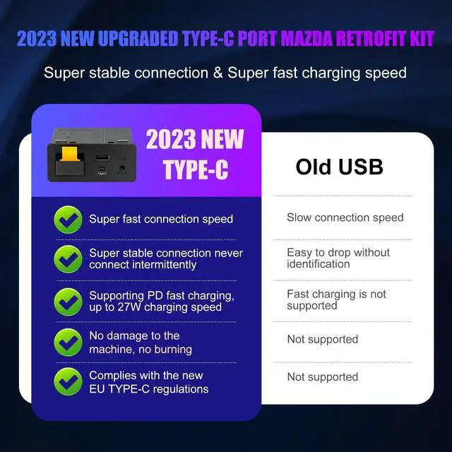 Alt view image 5 of 6 - Type-C Wireless Apple CarPlay Retrofit Kit, TK78669U0C OEM USB HUB for Mazda 2/3/6/CX3/CX5/CX8/CX9/MX5/Miata 2014-2019 with MZD Connect System, Only Supporting Wireless Carplay, No Android Auto