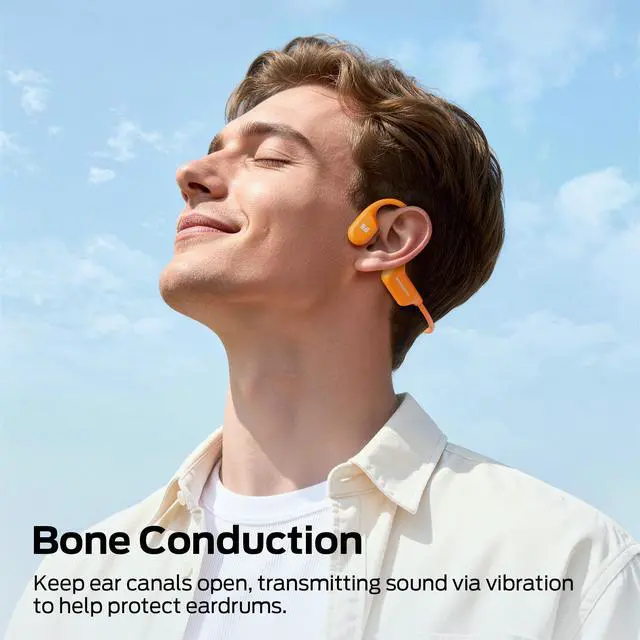 Alt view image 2 of 7 - Open Ear BC300 Sport Headphones, Wireless Bone Conduction Headphones Bluetooth 6.0, IPX8 Waterproof, 32GB Built-in Memory, 10-Hour Battery Life for Running, Cycling, Outdoor Sports