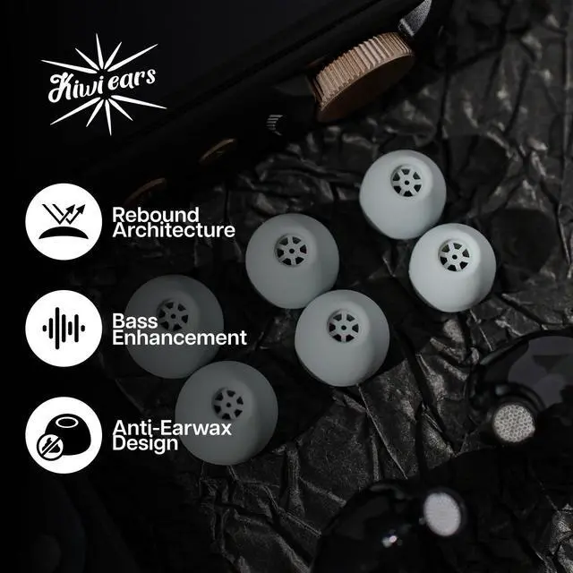 Alt view image 3 of 7 - Kiwi Ears Flex Anti-Earwax IEM Ear Tips, 3 Pairs, S/M/L Size | Silicone Ear Plugs, Replacement HiFi Wired Earbud Eartips for KZ ZS10 Pro 2 SuperMix 4 Hype4 Astral Cadenza Belle, Grey