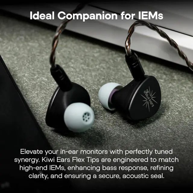 Alt view image 5 of 7 - Kiwi Ears Flex Anti-Earwax IEM Ear Tips, 3 Pairs, S/M/L Size | Silicone Ear Plugs, Replacement HiFi Wired Earbud Eartips for KZ ZS10 Pro 2 SuperMix 4 Hype4 Astral Cadenza Belle, Grey