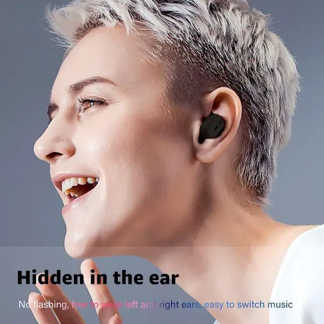 Alt view image 6 of 6 - Single Bluetooth Wireless Earbud, Mini Invisible in-Ear Wireless Bluetooth Headphone 12 Hours Super Long Battery Life Suitable for Sports Work and Sleep - Black