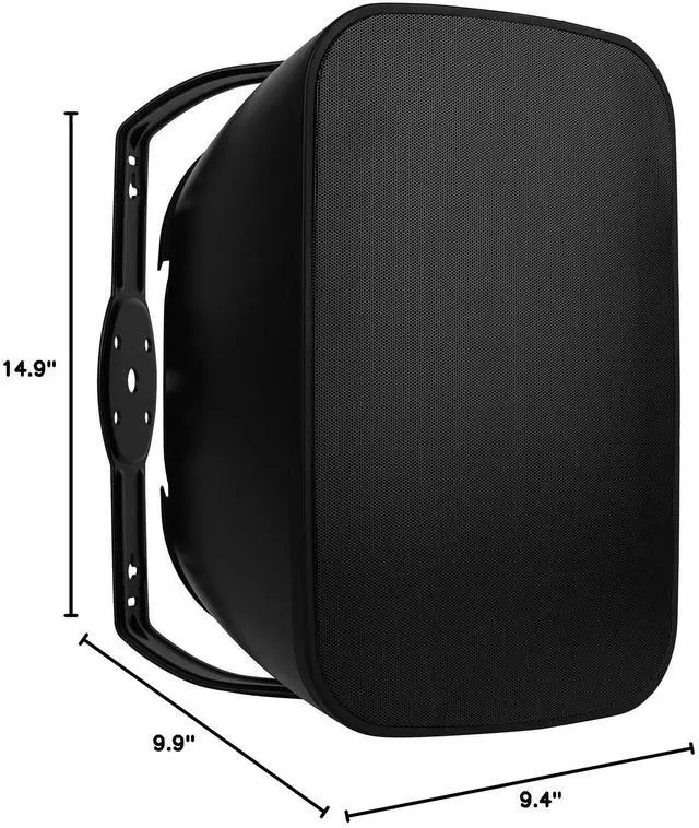 Alt view image 7 of 7 - IO8XTB 8" 70/100V 8 Ohm Indoor/Outdoor 2-Way Speaker w/Bass Radiator Black