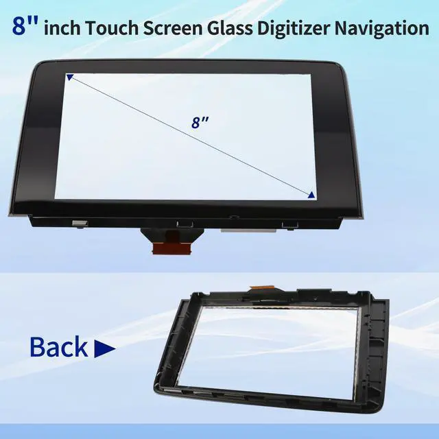 Alt view image 5 of 7 - 8" inch Touch Screen Glass Digitizer Navigation Replacement Fit for Mazda CX9 CX-9 2016 2017 2018 2019 Replace# TK49-611J0, TK49-611JA, TK49-611JB