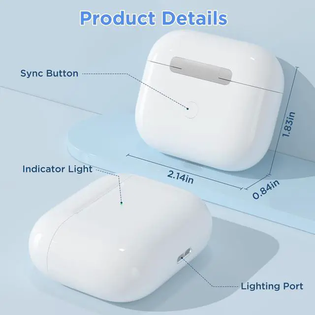 Alt view image 5 of 7 - Replacement Charging Case for AirPods 3rd Gen (Not Pro 3), No Earbuds (L-Port)