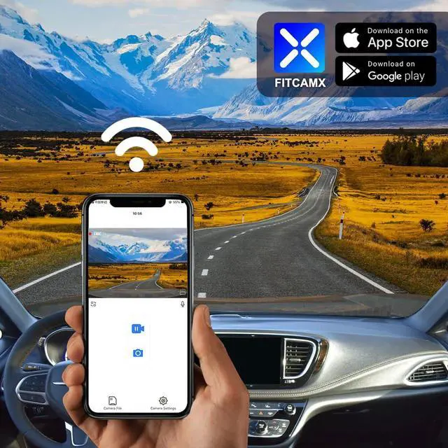 Alt view image 4 of 6 - 4K Dash Cam Compatible with Chrysler Pacifica 2018-2026 & Plug-in Hybrid, OEM Factory Look, UHD 2160P Video, Loop Recording, Built-in WiFi & APP, Gravity Sensor, Plug & Play, 64GB Card