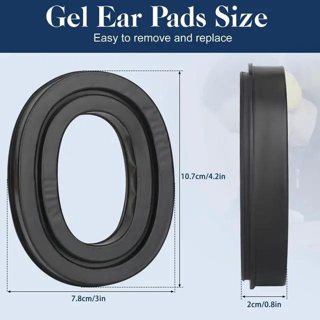 Alt view image 5 of 7 - Upgraded Gel Ear Pads for 3M WorkTunes Hearing Protector (90541 90542), High Density Noise Reduction Replacement Gel Cups with Adapter Plates for Peltor Sport Tactical 300/500 Headset, 1 Set-Yellow