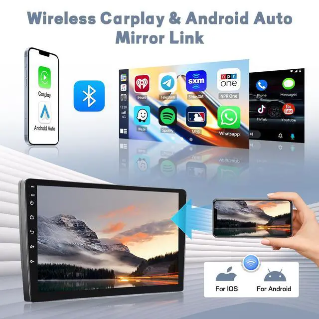 Alt view image 6 of 7 - Qualcomn Chipset 8 Core 4+64GB Android 15 Car Stereo for Hyundai Tucson 2006-2009, 10 Inch Touch Screen Carplay Android Auto Radio DSP Hi-Res Picture in Picture+AHD Backup Camera Voice Assistant