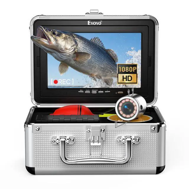 Main image of 7" 1080P Underwater Fishing Camera DVR, IR Fish Finder w/ 15M Cable | 1024x600 IPS Screen, 12 IR LEDs, 8GB Card, 4500mAh 8H Low-Temp Battery, Waterproof for Boat, Lake & Ice Fishing