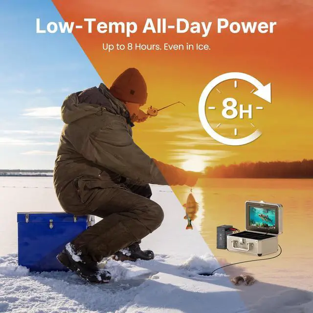 Alt view image 2 of 7 - 7" 1080P Underwater Fishing Camera DVR, IR Fish Finder w/ 15M Cable | 1024x600 IPS Screen, 12 IR LEDs, 8GB Card, 4500mAh 8H Low-Temp Battery, Waterproof for Boat, Lake & Ice Fishing