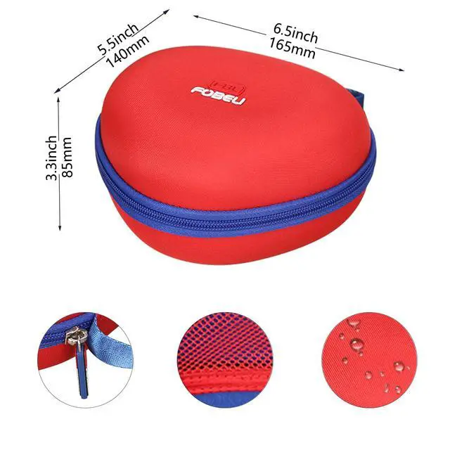 Alt view image 4 of 7 - EVA Kids Headphone Case for JLab/Acer/eKids Spiderman, Case Only | Hard EVA Shell, Shockproof & Water-Resistant, Double Zipper Closure, Mesh Pocket, Travel Storage Bag, Red+Blue