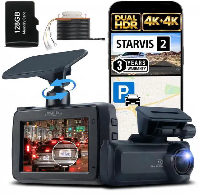 Main image of Dash Cam Front and Rear, 4K+4K Dual Dash Camera for Cars, STARVIS 2 Night Vision, Free 24H Parking Mode Hardwire Kit, Built-in Wi-Fi, GPS, 128GB SD Card Included (DR52)
