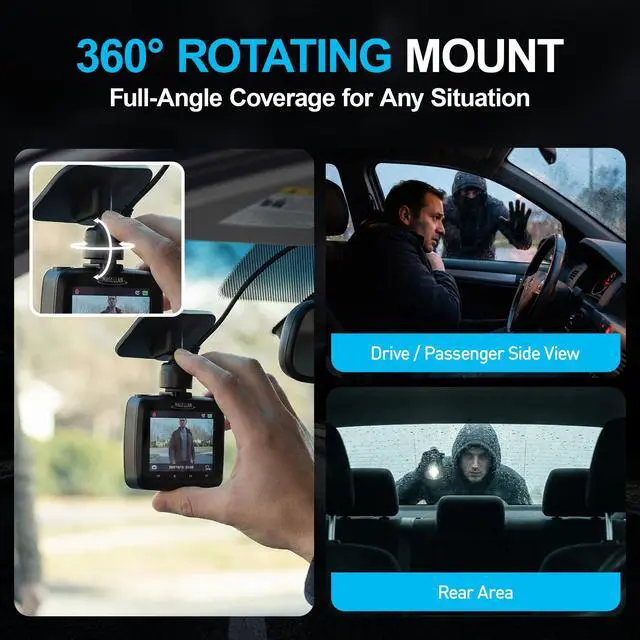 Alt view image 6 of 7 - Dash Cam Front and Rear, 4K+4K Dual Dash Camera for Cars, STARVIS 2 Night Vision, Free 24H Parking Mode Hardwire Kit, Built-in Wi-Fi, GPS, 128GB SD Card Included (DR52)