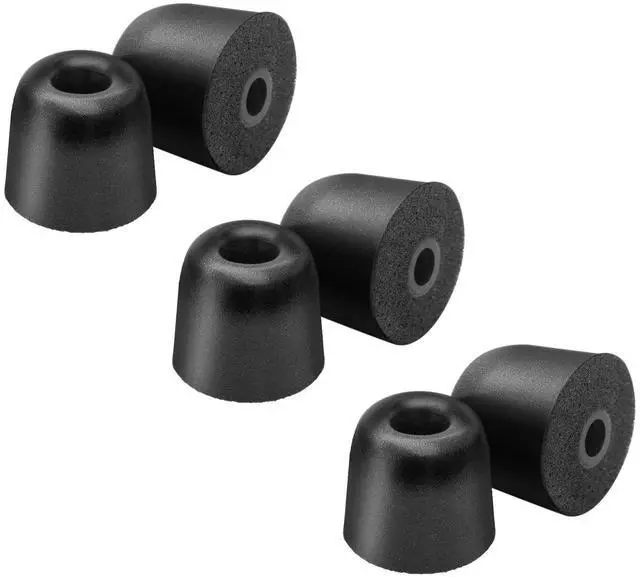 Main image of Foam Ear Tips Replacement for Shure SE215 SE425 SE535 SE846, Medium | IEM Monitor Tips, Memory Foam Earbud Tips Compatible with Aonic4 Aonic5 Earphones, Noise Isolation, 3 Pairs, Black