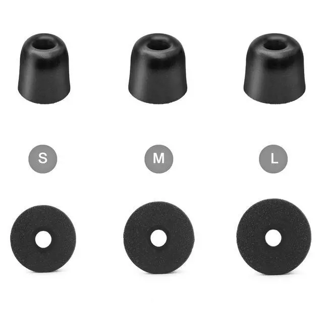 Alt view image 4 of 6 - Foam Ear Tips Replacement for Shure SE215 SE425 SE535 SE846, Medium | IEM Monitor Tips, Memory Foam Earbud Tips Compatible with Aonic4 Aonic5 Earphones, Noise Isolation, 3 Pairs, Black