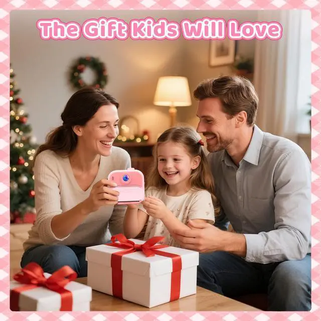 Alt view image 7 of 7 - Kids Camera Instant Print: 1080P HD Digital Camera for Kids - Girls for Age 3-12 - Toddler Cameras Toys Gift for 4 5 6 7 8 9 10 11 Years Old - Cool Presents Ideals for Birthday Pink