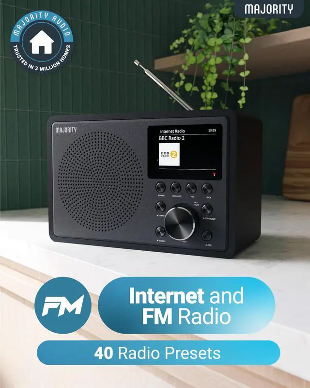 Alt view image 4 of 7 - Internet Radio for Home with WiFi and FM | DSP Speaker Perfect for Bedroom, Kitchen, and Living Room Use | FM, Spotify Connect, Multi-Alarm, Frontier Oktiv App Control | Touro