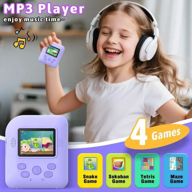 Alt view image 5 of 7 - Kids Instant Print Camera Toys,1080P HD Toddler Digital Video Camera,Christmas Birthday Gifts for Girls Boys Age 3-12 Year Old - TF Card Included (Purple)