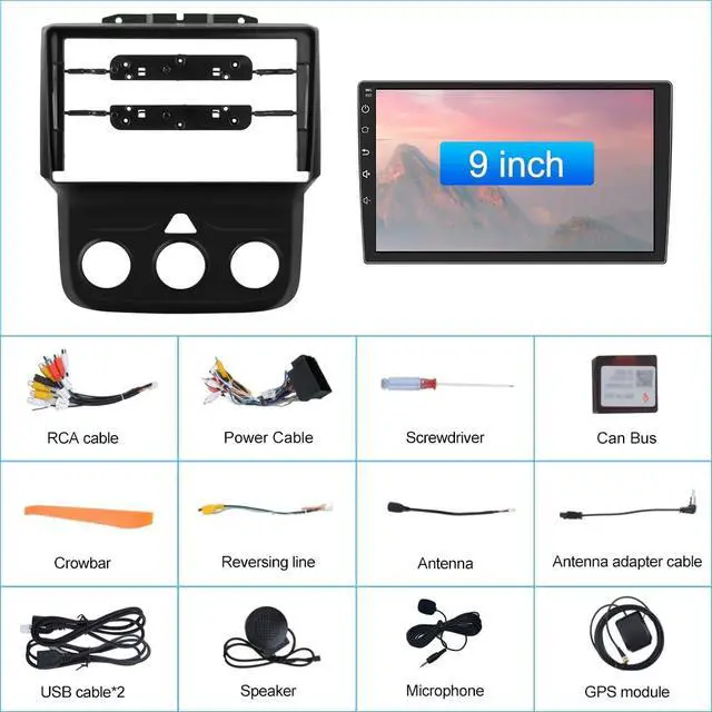 Alt view image 7 of 7 - Car Stereo for Dodge RAM 1500 2500 3500 2013-2018 Manual AC CarPlay Radio | Dodge Ram 1500 2500 3500 2013 2014 2015 2016 2017 2018 Radio Replacement with Wireless CarPlay Android Auto - 2G Ram 32G ROM