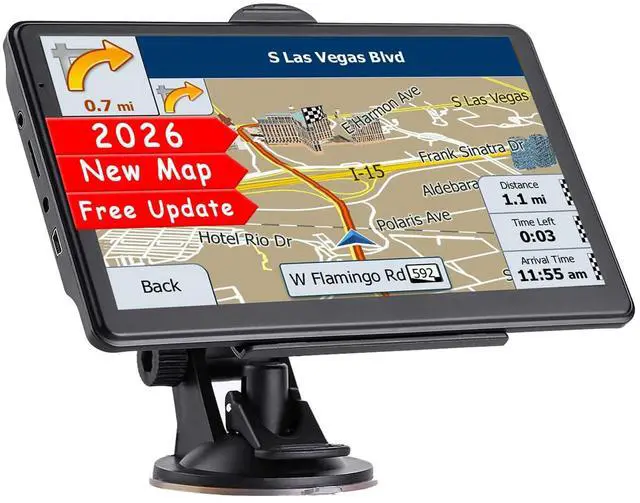 Main image of 7" GPS Navigator for Car Truck RV, Car GPS Navigation System with 2026 Maps, Free Updates, Voice Guidance, Speed & Red-Light Camera Alerts, Custom Truck Routing, HD Touchscreen