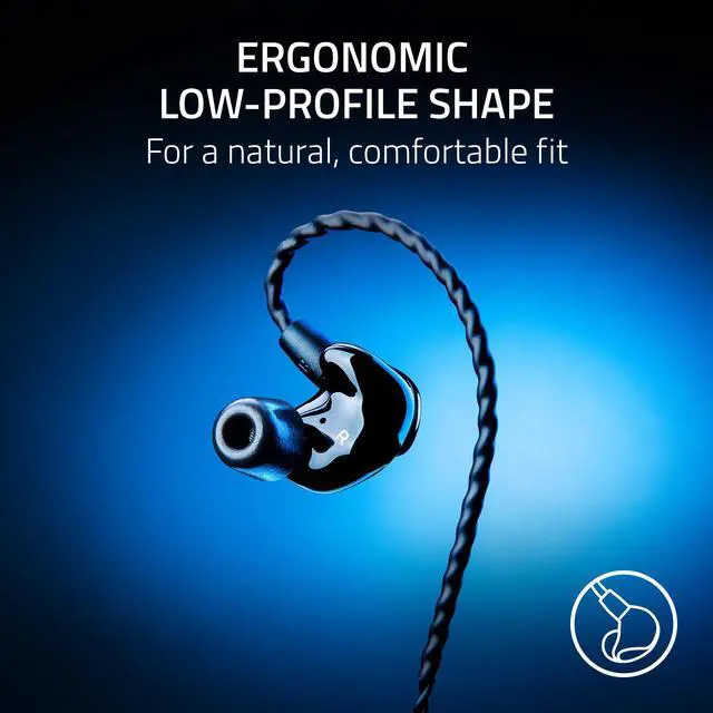 Alt view image 4 of 7 - Moray in-Ear Monitor for All-Day Streaming: Clear, Full-Range Audio - Comfortable Fit - Low Profile Design - Sound Isolating Earbuds - Detachable Over-Ear Wire - Custom Ear Tips & Case - Black